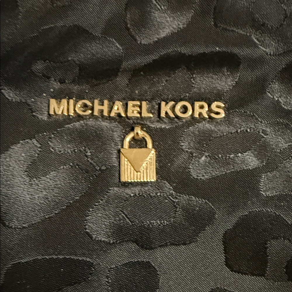 Michael Kors Black Leopard Print Tote - Picture 2 of 4